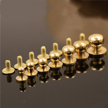 10pcs Round Head Button Brass Screws Solid belt screw for DIY leather craft 2024 - buy cheap