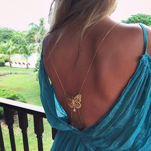 Hot Sale 1Pc Gold Butterfly Animal Design Long Sexy Backless Body Bare Back Pendant Necklace Chain Fashion Jewelry Charm Gifts 2024 - buy cheap