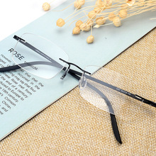 Montura de gafas sin montura para hombre, diseñador de marca de moda, miopía, gafas graduadas ópticas transparentes con montura transparente RW003 2024 - compra barato