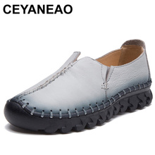 CEYANEAO Handmade Shoes Woman Flat Shoes Soft Genuine Leather Slip On Flats Loafers Women Casual Shoes Moccasins Chaussure Femme 2024 - buy cheap