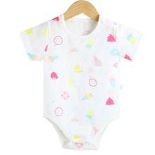 Summer Newborn Baby Clothes Boy Girl Kids Cotton Bodysuit Muslin Cute Kawaii Outfits Infant Short SleeveJumpsuit Outfits 2024 - buy cheap