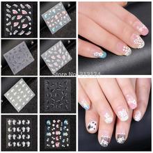 Fashion 100 Sheet 3D Mix Color Floral Design Nail Art Stickers Decals Manicure Beautiful Fashion Accessories Decoration 2024 - buy cheap