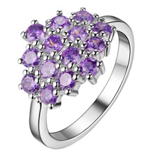 Шикарное Кольцо из фиолетового циркония с серебряным покрытием, модное Ювелирное кольцо для женщин и мужчин/ILKRDEEF MWLTDFOK 2024 - купить недорого