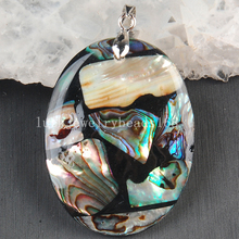 Free Shipping Women Fashion Jewelry 31x40mm Beatiful New Zealand Ablone Shell Art Oval Pendant Bead 1pcs C3644 2024 - buy cheap