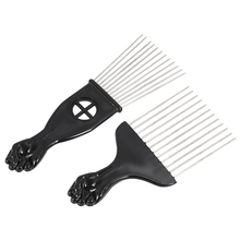 2Pcs Insert Afro Hair Pik Mental Pick Comb African American Afro Comb Hair Combs Brush Hairdressing Styling Tool Black Fist 2024 - buy cheap