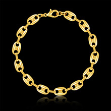 fashion simple dubai gold color unisex bracelets link gold chain bracelet for men women pulseira jewelry bracelets & bangle 2024 - buy cheap