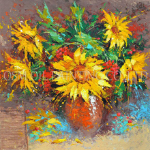 High Skills Artist Hand-painted Impression Sunflower in Vase Oil Painting on Canvas Impression Wall Art Flower Oil Painting 2024 - buy cheap