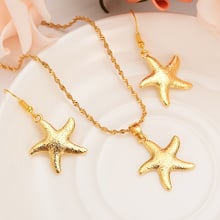 african PNG lovely gold pendant Necklace Earring Set Women Party Gift starfish charms women girls  Fine Jewelry gift 2024 - buy cheap