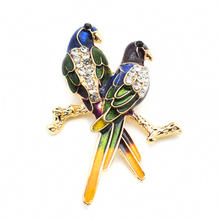 Cute Double Bird Animal Brooches For Women Men Coat Dress Decoration Inlay Rhinestone Brooch Pins Jewelry Accessories 2024 - buy cheap