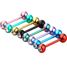 JUNLOPWY-pendiente de lengua de acero inoxidable anodizado, 14g, 8 colores, anillos de lengua, barra de oreja, Piercing Tragus, joyería corporal, 200 piezas 2024 - compra barato