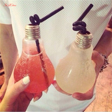 Bulb Water Bottle Cute Brief Fashion Cute Milk Juice Light Bulbs Leak-proof  Bottle Summer Beach Party Decoration Supplies 6z 2024 - buy cheap