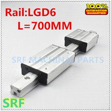 1set Aluminum Square Roller linear rail Shaft type linear guide LGD6 L=700mm with 4 wheels slide block for CNC parts 2024 - buy cheap