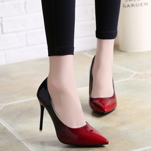 Women Shoes Pointed Toe Pumps Patent Leather Dress Wine Red 10CM High Heels Boat Shoes Wedding Shoes Zapatos Mujer 2024 - buy cheap