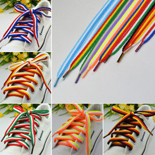 Mix Three Color Shoelaces 1 cm Width 115 Length Striped Shoelaces Women Men Colorful Leather Sports Casual Shoes Laces 2024 - buy cheap
