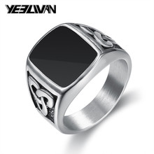 Nordic Vikings Rings 316L Stainless Steel Black Punk Men's Ring Hammer Retro Silver Color Biker Finger Jewelry Drop Shipping 2024 - buy cheap