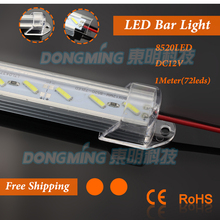 Barra de luces LED con perfil en u de aluminio, 1m, 72led, 12V, 8520 smd, covcer, para armario de cocina 2024 - compra barato