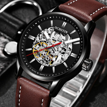 Ochstin automático relógio mecânico masculino marca de luxo real couro dos homens relógios militar do exército esporte esqueleto masculino relógio 62001 2024 - compre barato