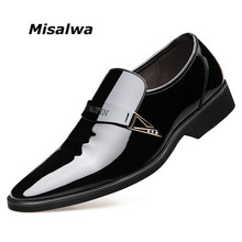 Misalwa-zapatos de vestir de cuero brillante para hombre, calzado Formal de negocios sin cordones, para oficina, Envío Gratis 2024 - compra barato