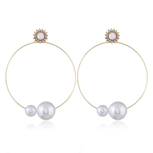 New Hot Circle Pearl Rhinestone Big Stud Earrings For Women Fashion Jewelry Accessories Brincos 2018 AE285 2024 - buy cheap