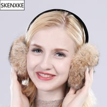 Fashion Trendy Winter Genuine Real Rabbit Fur Earmuff Women Winter Warm Soft Rabbit Fur Earmuffs Russia Girls Real Fur Earmuffs 2024 - buy cheap
