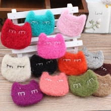 Free Shipping 20PCS Assorted Color Handmade Animal Cat Head Wool Felt Product Girl Hair Jewelry Toy Craft DIY Accessory Material 2024 - buy cheap