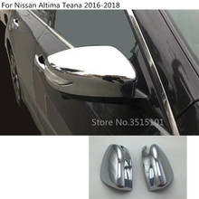 Car ABS Chrome Stick Rear View Rearview Side Glass Mirror Cover Trim Frame 2pcs For Nissan Altima Teana 2016 2017 2018 2024 - buy cheap