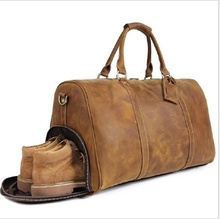 Men's Travel Bag Vintage Genuine Leather  Duffle Large Capability 17" Laptop Weekend Bags 2018 Man Tote Designer  Handbag Bag 2024 - buy cheap