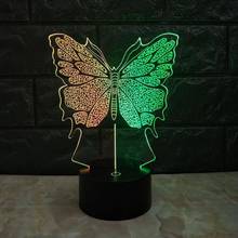 7 Color Butterfly Led desk lamp Creative 7 Color Touch Charging Stereo Table Lamps Birthday Gift  3d Visual Night Light 2024 - buy cheap