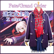 Anime!Fate/Grand Order Mysterious Heroine X alter Saber Uniform Cosplay Costume shirt+pleated skirt+scarf+coat+plaid scarf 2024 - buy cheap