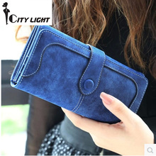 New Fashion Women Vintage Wallet Matte Stitching Women Long Brand Purse Clutch 9 Colour Handbag freeshipping 2024 - buy cheap