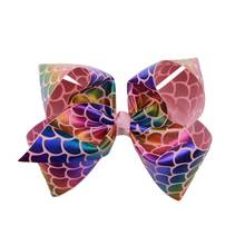 30pcs Free shipping Extra Large Hairbow Holographic RIbbon Mermaid Hair CLip Huge Hairbow 2024 - buy cheap