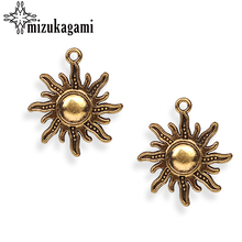 22*27mm 10pcs/lot Alloy Charms Retro Flat Gold Sun Shape Charms Pendant For DIY Necklace Jewelry Making Finding Accessories 2024 - buy cheap
