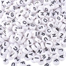 2020 New 1000PCs White Letter Beads Alphabet Acrylic Beads For Jewelry Making 6mm Women Children DIY Bracelet Necklace Findings 2024 - buy cheap