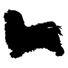 Pegatinas de coche Havanese de 15,7x12,7 CM con forma de perro, pegatina de vinilo con personalidad, decoración de parachoques para coche, S1-0978 negro/plateado 2024 - compra barato