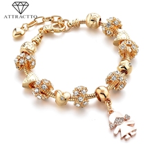 Acessórios para pulseiras de ouro e estampa de coração de ouro para mulheres pulseira de miçangas de cristal joias charmosas flor pulseira da amizade sbr190151 2024 - compre barato