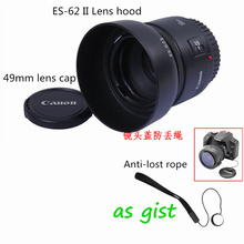 Bayonet Two stage ES-62II Small spittoon lens hood reversible  lens cap anti-lost rope for canon EF prime lens 50mm f/1.8 II 2024 - buy cheap