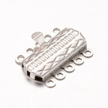 10sets 304 Stainless Steel Multi-Strand Box Clasps For DIY Jewelry Making Handicrafts Rectangle Stainless Steel Color Mixed Size 2024 - buy cheap