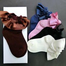 2019 брендовые нескользящие носки для девочек младенческий малыш новорожденный принцесса кружевные носки с оборками для маленьких девочек детей летние носки для детей 0-8 лет 2024 - купить недорого