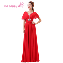 Женское платье с рукавами-крылышками, Красное длинное платье с кристаллами, модель 2020 B804 2024 - купить недорого