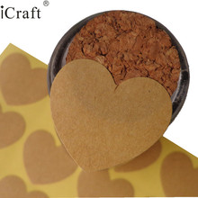 1200pcs Blank Kraft Heart Sticker for Handmade Product, Gift seal sticker For Party Favor Gift Bag Candy Box Decor Free shipping 2024 - buy cheap