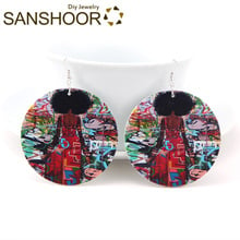 SANSHOOR Beautiful AFRO Black Woman Wood Drop Earrings Afrocentric Ethnic Queen Natural Hair Pattern Halloween Jewelry 1Pair 2024 - buy cheap