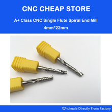 Free Shipping 4MM*22MM HQ Carbide CNC Router Bits one Flutes Spiral End Mills Singel Flutes Milling Cutter Spiral PVC Cutter 2024 - buy cheap
