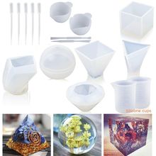 1 conjunto de moldes grandes de silicone para resina, sabão, cera, etc, resina epóxi incluindo cubo, pirâmide, esfera, diamante e pedra 2024 - compre barato