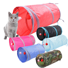 6 Color Funny Pet Cat Tunnel 2 Holes Play Tubes Balls Collapsible Crinkle Kitten Toys Puppy Ferrets Rabbit Play Dog Tunnel Tubes 2024 - buy cheap