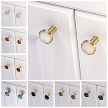 1x Single Round Euro Noble Drawer Shoe Cabinet Knobs Pulls Refined White Stone Kitchen Cabinet Cupboard Door Handles 22mm 2024 - buy cheap