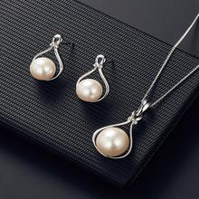 Water Drop Shape Faux Pearl Pendant Earrings Necklace Wedding Bridal Jewelry Set hot 2024 - buy cheap