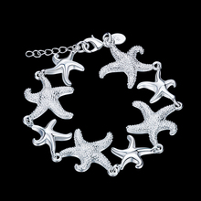 Очаровательный Модный браслет Chian для женщин посеребренные ювелирные изделия Рождественский подарок гипербол дизайн для влюбленных браслет с морской звездой H545 2024 - купить недорого