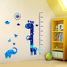 Pegatina de acrílico 3D para pared, espejo de jirafa, pegatina de pared de dibujos animados para habitación de niños, dormitorio 2024 - compra barato