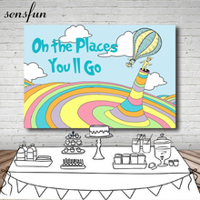 Sensfun-telón de fondo para fiesta de Cumpleaños de Niños, cartel personalizado de vinilo y poliéster, 7x5 pies, Oh The Places You will Go 2024 - compra barato