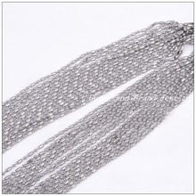 2mm 100pcs/Lot 316L Stainless Steel Silver color Beads Tone Chain Mens Womens Necklace 16~40" DIY Finding Jewelry 2024 - buy cheap